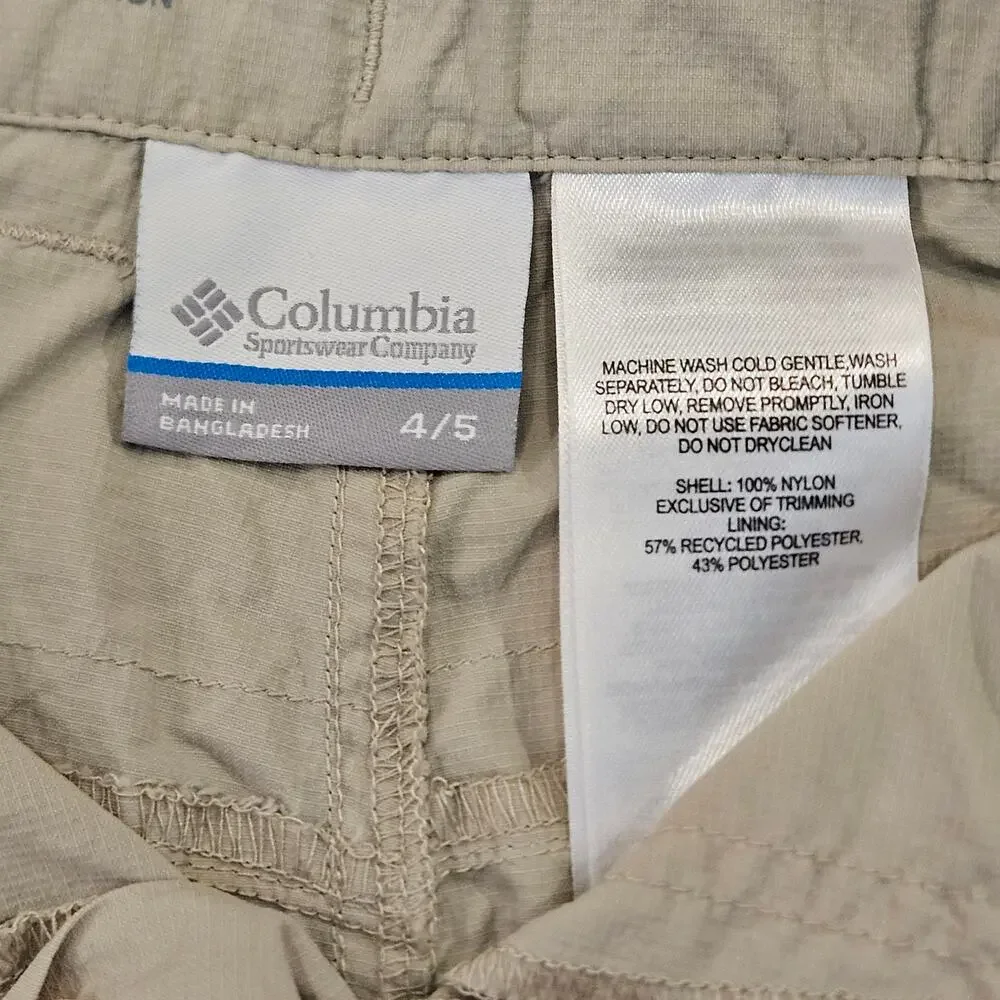Columbia Cargo Shorts Boys Size‎ 4/5 Khaki Outdoor Utility Hiking Summer Basics
